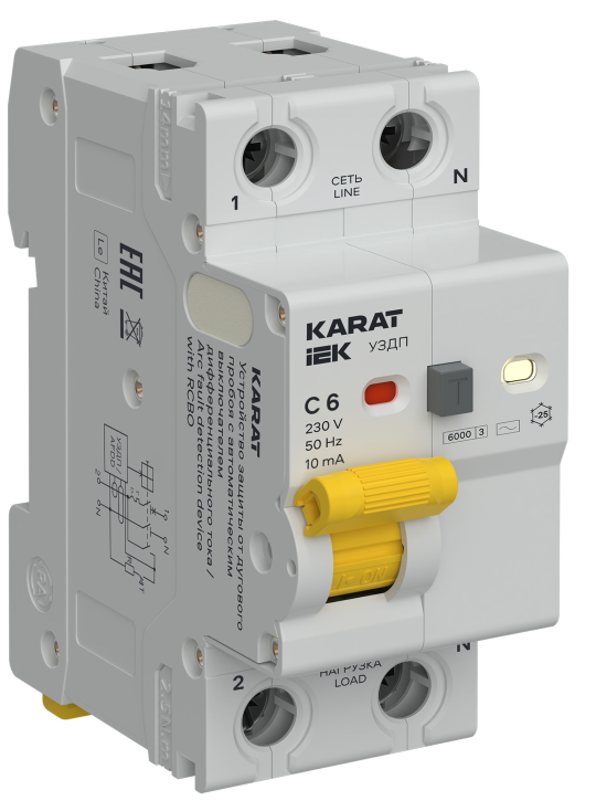 KARAT УЗДП с АВДТ 1P+N C 6А 10мА тип AC IEK