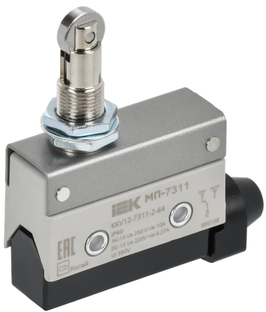 Микр. конц. МП-7311 гор. толк. с наж. рол. рез. IP40 IEK