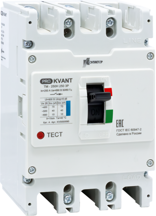 Выкл. авт. PRO.KVАNT TM-250S 3P 100А 50кА