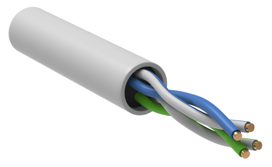 ITK Витая пара U/UTP кат.5E 2х2х24AWG LSLTx белый (500м)