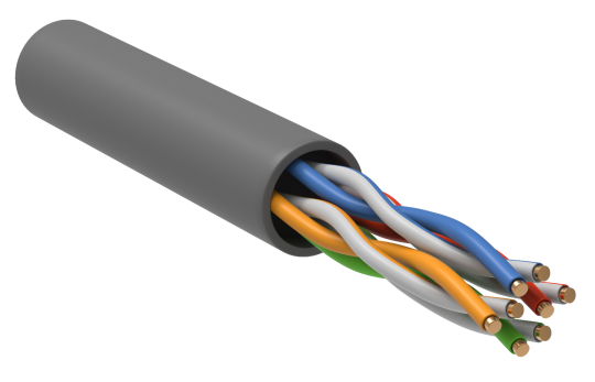 ITK Витая пара U/UTP 5E 4х2х24AWG PVC серый (305м) РФ/С