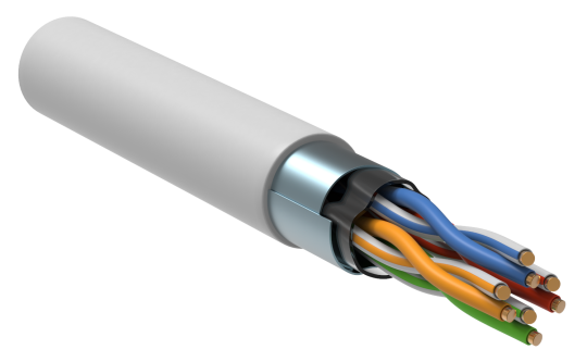 ITK Витая пара F/UTP кат.5E 4х2х24AWG LSLTx белый (305м)