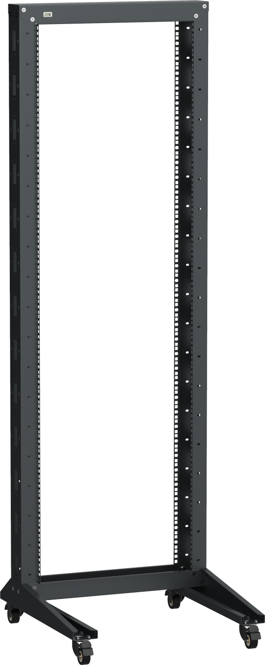 ITK LINEA F Стойка 1-рамная на рол. 42U 600х600мм черная