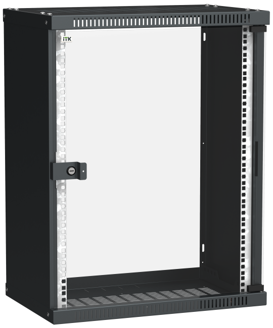 ITK Шкаф LINEA WE 15U 550x350мм дверь стекло черный