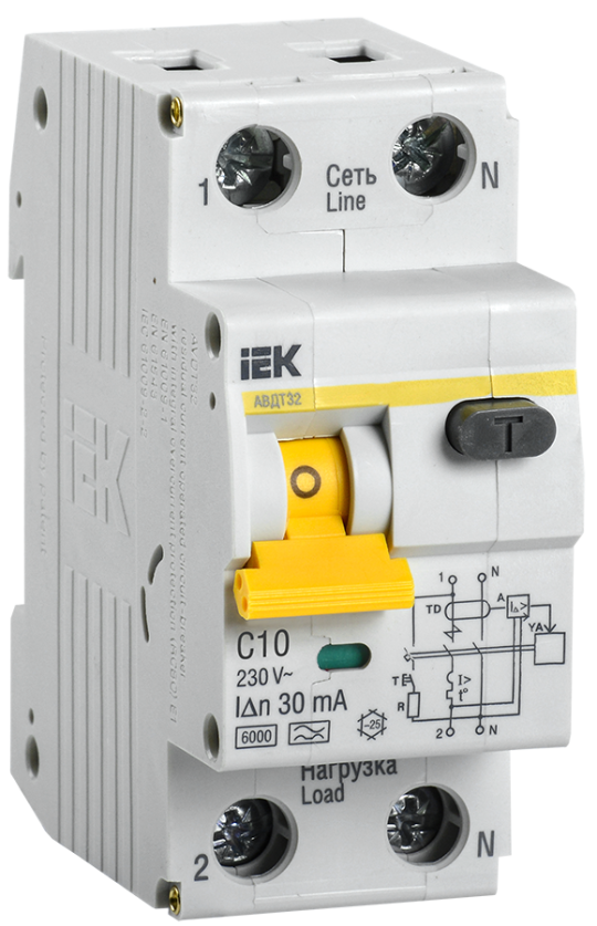АВДТ 32 C10 - Автоматический Выключатель Дифф. тока IEK