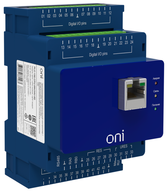 ПЛК 150 Модуль ЦПУ 9 UI 10 UIO 24 DIO 24В DC без экрана ONI