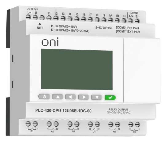 ПЛК 430 Модуль ЦПУ 4 DI 8 UI 6 RO 24В DC EP с экраном ONI