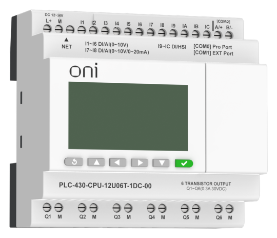 ПЛК 430 Модуль ЦПУ 4 DI 8 UI 6 TO 24В DC EP с экраном ONI