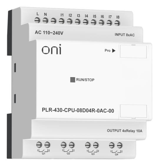 ПЛК 430 Модуль ЦПУ 8 DI 4 RO 220В AC без экрана ONI