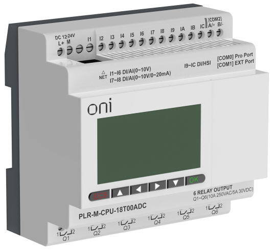 Микро ПЛК PLR-M. CPU DI12/DO06(T) 24В DC ONI