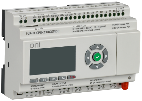 Микро ПЛК PLR-M. CPU с GSM DI10/PT3/DO08(R)/02(T) 24В DC ONI