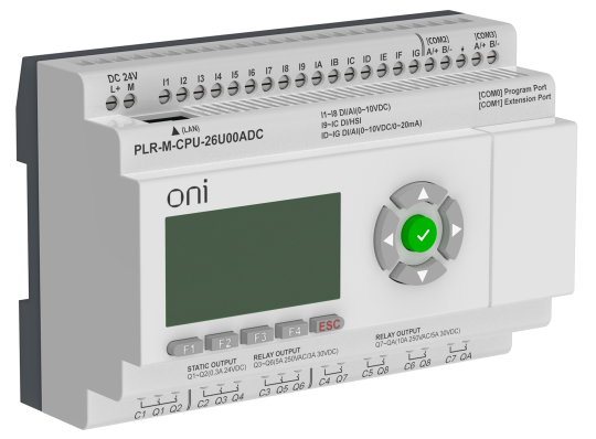 Микро ПЛК PLR-M. CPU DI16/DO08(R)/DO02(T) 24В DC ONI