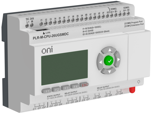 Микро ПЛК PLR-M. CPU с GSM DI16/DO08(R)/02(T) 24В DC ONI