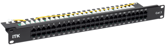ITK 1U телефонная патч-панель кат. 3 50 порт. RJ45 (Dual)