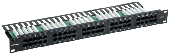 Патч-панель телеф. 1U кат. 3 RJ45 50 порт. (Krone) GENERICA