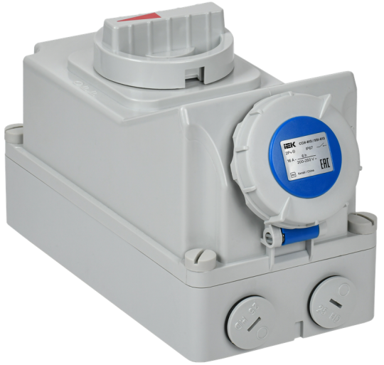 Розетка с мех. блок. ССИ-813 16А-6ч 220В 2P+PE IP67 IEK