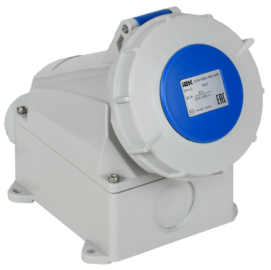Розетка стц. ССИ-1232 32А-6ч 220В 2P+PE IP67 IEK