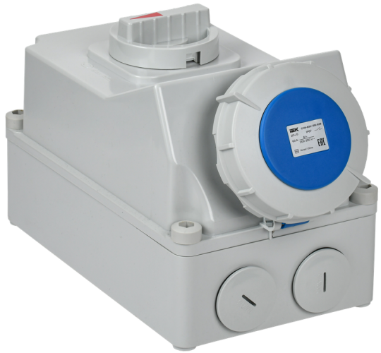 Розетка с мех. блок. ССИ-833 63А-6ч 220В 2P+PE IP67 IEK