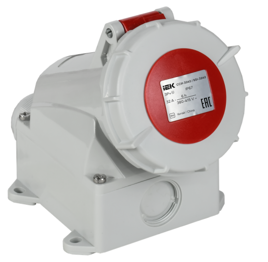 Розетка стц. ССИ-1142 16А-6ч 380В 3P+PE IP67 IEK
