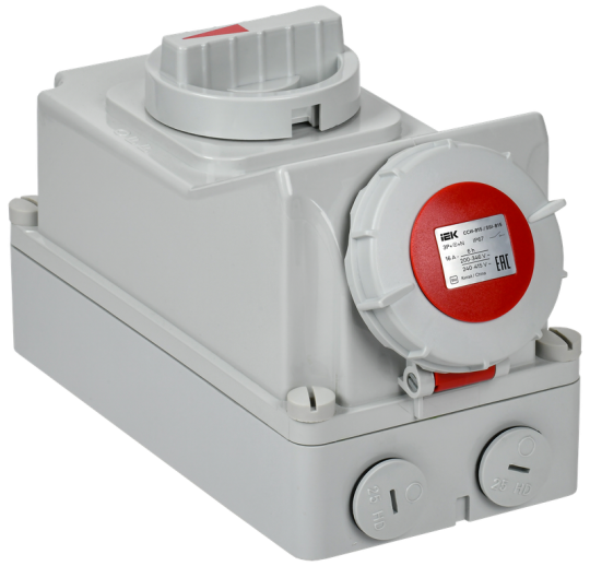 Розетка с мех. блок. ССИ-815 16А-6ч 380В 3P+PE+N IP67 IEK