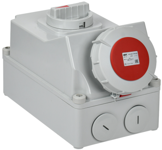 Розетка с мех. блок. ССИ-834 63А-6ч 380В 3P+PE IP67 IEK