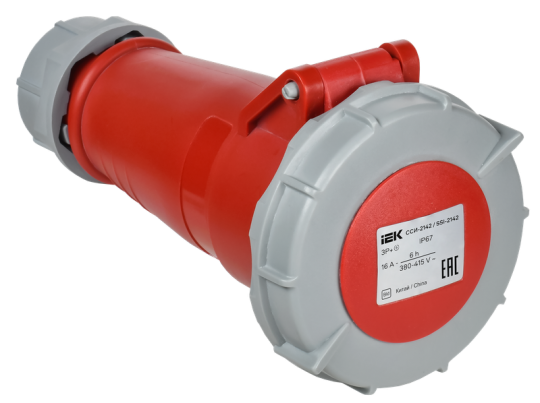 Розетка пер. ССИ-2142 16А-6ч 380В 3P+PE IP67 IEK