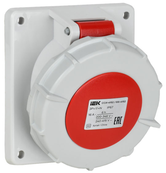 Розетка встр. угл. ССИ-4152 16А-6ч 380В 3P+PE+N IP67 IEK