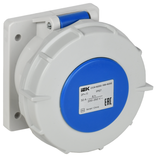 Розетка встр. пр. ССИ-6232 32А-6ч 220В 2P+PE IP67 IEK