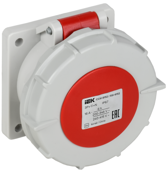 Розетка встр. пр. ССИ-6152 16А-6ч 380В 3P+PE+N IP67 IEK