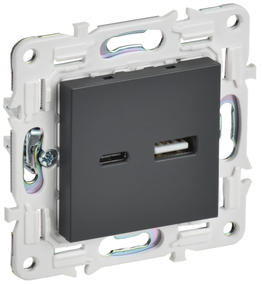 SKANDY Роз. USB A+C 18Вт SK-R13T титан IEK