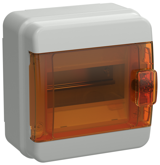 TEKFOR Корпус пласт. КМПн-6 IP65 оранж. прозр. дверь IEK
