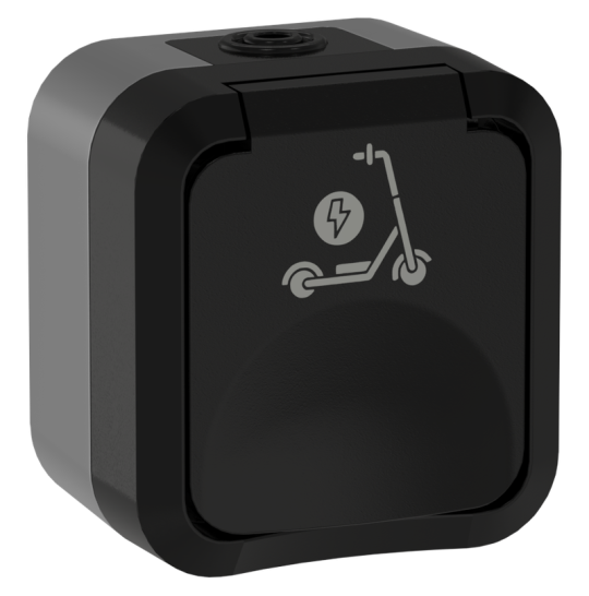 TORS Роз. 1-я с з/к кр с ик. самок 16А IP55 TS121 графит IEK