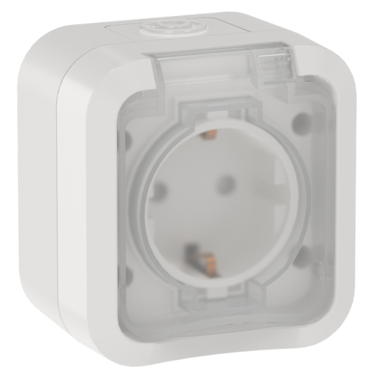TORS Розетка 1-я с з/к кр. 16А IP55 TS320 белый IEK