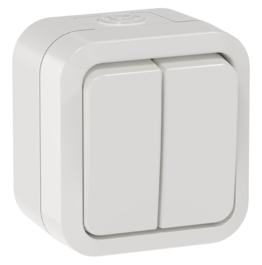 TORS Выключ. двухкл. прох. 10А IP55 TS325 белый IEK