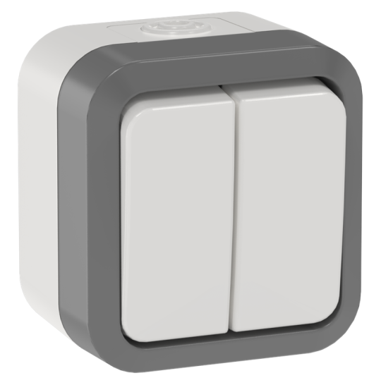 TORS Выключ. двухкл. прох. 10А IP55 TS225 сер-бел IEK