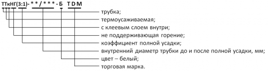 Трубка термоусаживаемая не поддерживающая горение, с клеевым слоем, белая, длиной 1,0 м ТТкНГ(3:1)-7,9/2,65-Б TDM