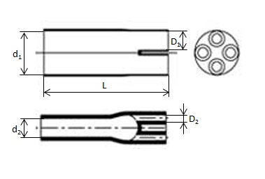 Перчатка термоусаживаемая с клеевым слоем на напряжение 1 кВ 3ПТк-1-70/120 TDM