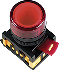 Лампа AL-22TE сигнальная d22мм красный неон/230В цилиндр TDM