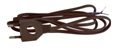 Шнур с плоской вилкой с вырезом ШУ04 ШВВП 2х0,75мм2 1,7 м. коричневый 