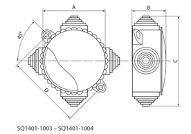 Коробка электромонтажная КЭМ 1-10-4М ОП D72 мм IP44, 4-х рожк. (карболит) TDM